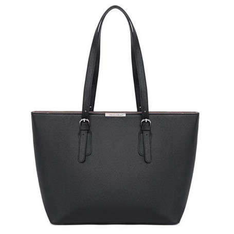 David Jones - Sac à Main Shopping Femme Grand Format - Cours Lycée Fille - Cabas Fourre-Tout Porté Epaule Cuir PU Anse Longue - 