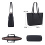 David Jones - Sac à Main Shopping Femme Grand Format - Cours Lycée Fille - Cabas Fourre-Tout Porté Epaule Cuir PU Anse Longue - 