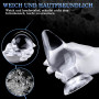 BDSMAGE 3 Tailles de Plugs Anaux Gros plug anal Transparents avec Ventouse De Base Puissante, Plug Anal Lavable Masseur Prostate