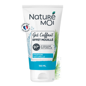 Naturé Moi - Gel Coiffant Effet Mouillé - Non Gras, Non Collant - Tenue 12 heures - Tous Types de Cheveux - 97% d'Origine Nature