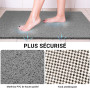 COSYLAND Tapis de Douche Antidérapant 40x80 cm - Tapis de Bain Sécurité Confortable en PVC Luffa - Séchage Rapide avec Trous de 