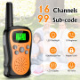 Talkie Walkie Enfants Rechargeable, Pakinui Talkie Walkie Longue Portée 3 KM avec Batterie 1000mAh, Ensemble de 2 Talki Walki av