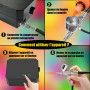 Powate 40 PSI Kit Aérographe Complet Professionnel avec Compresseur Aérographe - 0.2/0.3/0.5 mm Buses pour Nail Art, L'artisanat