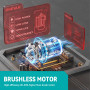 ONEVAN cle a choc sans fil brushless, boulonneuse a choc 1/2" acec 2x3.0Ah batteries et chargeur, 300nm, 2 vitesses, 2 en 1 clé 
