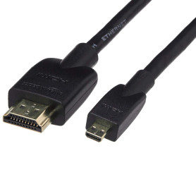 Amazon Basics Câble souple micro HDMI vers HDMI de 1.8 m, Noir pour Télévision