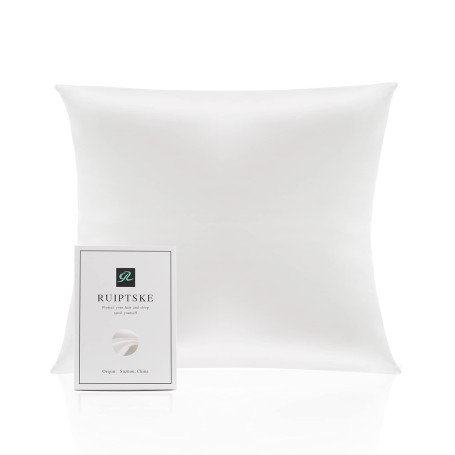 Taie d'oreiller en Soie pour Oreiller 100% Soie 22 Mommes Certifiée Oeko-TEX® Bienfaits Cheveux et Peau Anti Âge, Anti Acarien(6