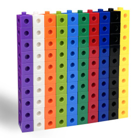 Labmilon 100 Cube Mathématiques, Blocs de Construction Math, Cube Calcul Construction Enfant, Cubes de Liaison, Montessori Mathe