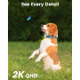 AOSU 2 Paquets 2K Camera Surveillance WiFi Exterieure sans Fil Camera Solaire WiFi Exterieur, 3MP 360°Panoramique PTZ, Vision Vo