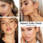 Bestyle Boucles d'oreilles créoles en Acier Inoxydable pour Femmes Argent/plaqué Or/Noir Grosses Boucles d'oreilles Rondes Diamè
