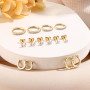 Dochais 14K Ensemble de Boucles d'Oreilles Plaqué - Créoles Huggie Hypoallergéniques, Clous d'Oreilles en Or et Petites Créoles 
