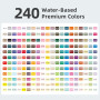 languo Lot de 240 marqueurs de peinture acrylique à pointe pinceau souple avec sac de marqueur, stylos de peinture acrylique pou