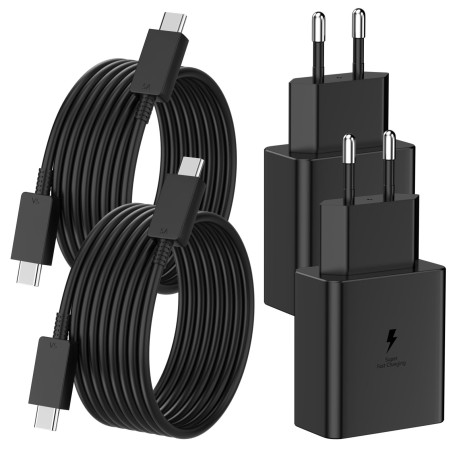 45W Chargeur USB C Secteur Charge Rapide pour Galaxy S25/S25 Ultra/S24/S23/S22/S21/S20/Note 20/A73/A54, Z Fold5, Flip5, Flip4, F
