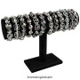 Porte-bijoux pour bracelets et montres, 23,5 x 7 x 13,5 cm, noir, aspect velours