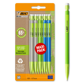 BIC Matic ECOlutions Porte-Mines Labellisé NF Environnement - 0,7 mm HB, Couleurs Du Corps Assorties, Blister de 10 BIC Matic ECOlutions Porte-Mines Labellisé NF Environnement - 0,7 mm HB, Couleurs Du Corps Assorties, Blister de 10