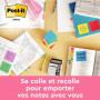 Post-it Notes Autocollantes Cube, Couleurs Neon Rainbow, 1 Bloc de 325 Feuilles, 76 mm x 76 mm, Rose, Jaune, Orange, Vert - Feui
