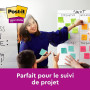 Post-it Notes Autocollantes Super Sticky, Couleurs Soulful, Pack de 6 Blocs, 90 Feuilles par Bloc, 76 mm x 76 mm - Feuillets Sup