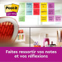 Post-it Notes Autocollantes Super Sticky, Couleurs Playful, Pack de 6 Blocs, 90 Feuilles par Bloc, 76 mm x 76 mm - Feuillets Sup