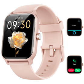 Montre Connectée Femme pour Samsung,iPhone,Android,1.91" Montre Connectée Femme avec Appel Bluetooth,Voix de l'IA,Alexa intégrée