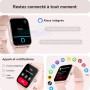 Montre Connectée Femme pour Samsung,iPhone,Android,1.91" Montre Connectée Femme avec Appel Bluetooth,Voix de l'IA,Alexa intégrée