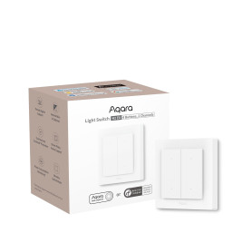 Aqara Interrupteur d'éclairage H2 UE (4 Groupes 2 Canaux, 2-en-1 Neutre), Protocole Thread/Zigbee, Interrupteur mural intelligen