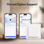 Aqara Interrupteur d'éclairage H2 UE (4 Groupes 2 Canaux, 2-en-1 Neutre), Protocole Thread/Zigbee, Interrupteur mural intelligen