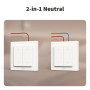 Aqara Interrupteur d'éclairage H2 UE (4 Groupes 2 Canaux, 2-en-1 Neutre), Protocole Thread/Zigbee, Interrupteur mural intelligen