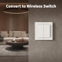 Aqara Interrupteur d'éclairage H2 UE (4 Groupes 2 Canaux, 2-en-1 Neutre), Protocole Thread/Zigbee, Interrupteur mural intelligen