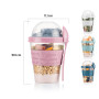 Winkly® Bol Muesli à Emporter, 600 ML Ensemble de 4, 100% Sans BPA, Pot à Déjeuner, Parfait pour L'école et Le Bureau, Gobelet à