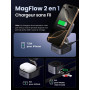 UGREEN MagFlow Chargeur Induction iPhone 2 en 1 Qi Compatible avec MagSafe iPhone 16 15 14 13 12 Plus Pro Max AirPods 4 3 Pro 2 