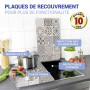 WENKO Plaque de Recouvrement Universelle Mod. Carreau, réglable en Hauteur pour Tout Type de cuisinière, Planche à découper et P