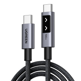 UGREEN Uno Câble USB C vers USB C PD 100W 20V 5A Charge Rapide en Nylon Compatible avec MacBook iPad iPhone 16 Plus Pro Max 15 G