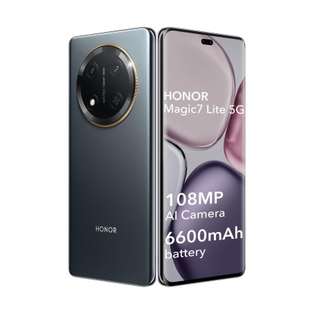HONOR Magic7 Lite 5G Smartphone 8Go 256Go,108MP Triple Camera,120Hz 6.78" OLED Display,Batterie 6600mAh,IP65M，Android 14, NFC,Do