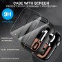 Diruite 2 Pièces Coque pour Apple Watch Series 10 46mm Protection Écran Dur PC Matériel Ultra Mince Verre Trempé Écran Case,Noir