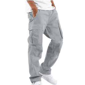 NANAMEEI Pantalon Cargo Homme avec 6 Poches Version Épaissie Pantalons de Travail Taille Elastique Casual Baggy Homme