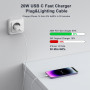 Chargeur Rapide iPhone 11 12 13 14,4Pack [Certifié Apple MFi ] Chargeur de 20W Adaptateur avec 2M USB-C de données Lightning Cor