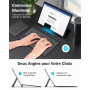 MoKo Clavier Français Compatible avec Microsoft Surface Pro 7 Plus/Pro 7/Pro 6/Pro 5/Pro 4/Pro 3, Clavier AZERTY Bluetooth avec 