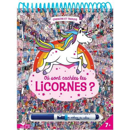 Où sont cachées les licornes ? - bloc avec un feutre effaçable