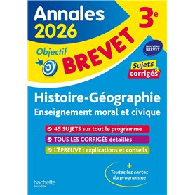 Annales Brevet 2026 - Histoire-géo-EMC 3e - sujets et corrigés