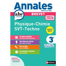 Annales Brevet Physique Chimie - SVT - Techno 2026 - Corrigé