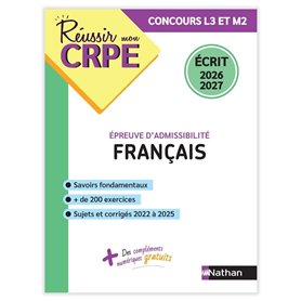 Réussir mon CRPE Français épreuve d'admissibilité écrit 2026