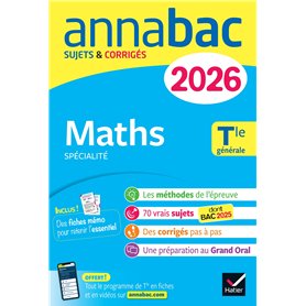 Annales du bac 2026 - Annabac Maths Tle générale (spécialité)