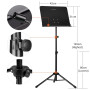 CAHAYA Pupitre de Partitions Pliable Portable 80-145cm Support Métallique de Partitions avec Housse de Transport Anti Poussière 
