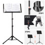CAHAYA Pupitre de Partitions Pliable Portable 80-145cm Support Métallique de Partitions avec Housse de Transport Anti Poussière 
