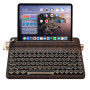 YUNZII QL75 Wireless Typewriter Keyboard Hot Swappable Retro Mechanical Keyboard, Punk Round Keycaps, RGB Backlit QMK/Via Progra