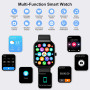 Montre Connectée Homme Femme, 1.96"HD Smartwatch avec Appel Bluetooth, 113+Sportifs Montre Sport Podometre Sommeil Moniteur Card