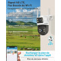 GENBOLT 4G LTE Caméra Surveillance Extérieure avec Carte Sim, Double Objectif PoE CCTV Caméra sans WiFi, Filaire 24/7 Enregistre