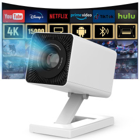Mini Projecteur 2025 Upgraded, Videoprojecteur 4K Portable, 150 ANSI, WiFi 6, BT 5.0, Projecteur Video Correction Automatique du