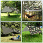 LOVICVKEM 3x3M Camping Bâche, Tarp Ultra Léger, Tarp Bivouac Anti UV Ripstop, avec Oeillets, 6 Piquets en alu, 6 Cordes, pour Bi