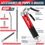 CarBole Pompe à Graisse Manuelle,Pistolet à Graisse Professionnel Robuste à Poignée Pistolet de 8000 PSI avec Tuyau Flexible de 