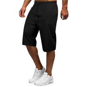 YAOBAOLE Shorts et Bermuda Homme 3/4 Long Pantacourt Court Homme Eté Coton Lin Short Taille Elastique
